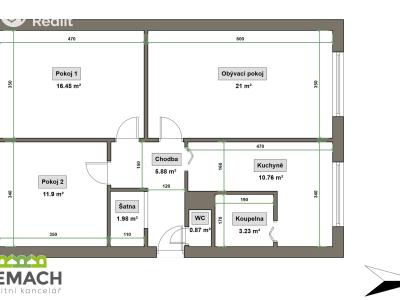Продаж квартири 3+1 Uherské Hradiště, náměstí Republiky č. 1