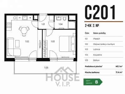 Sale apartment 2+KK Unhošť, Karla Čapka č. 11