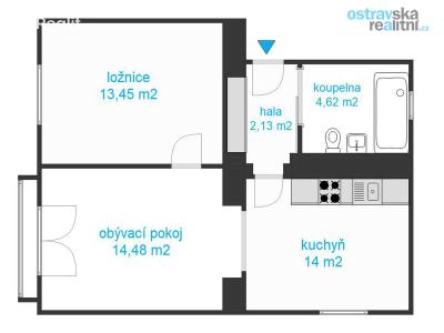 Prodej bytu 2+1 Ostrava, Gorochovova č. 8