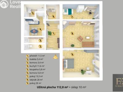 Prodej bytu 3+1 České Budějovice, Žižkova tř. č. 5