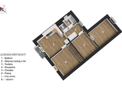 Sale apartment 2+1 Praha, Bryksova č. 22