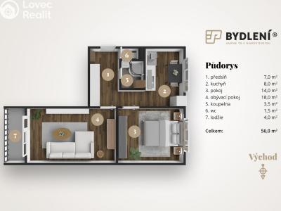 Prodej bytu 2+1 Litvínov, Podkrušnohorská 953 č. 3