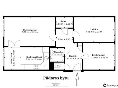 Prodej bytu 3+1 Králův Dvůr, Nad Stadionem 347 č. 1
