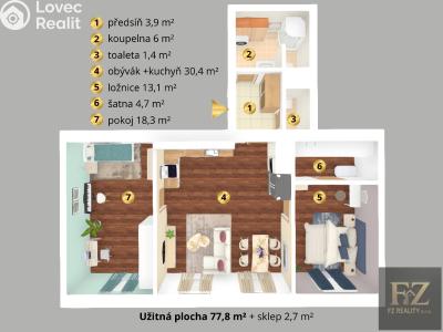 Продаж квартири 3+KK Tábor, 9. května č. 3