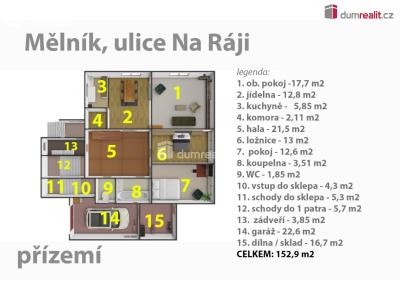 Prodej rodinného domu Mělník, Na Ráji č. 11