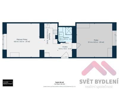 Sale apartment 2+KK Praha, Brtnická č. 19