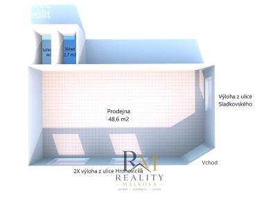 Rent commercial space Pardubice, Sladkovského č. 1
