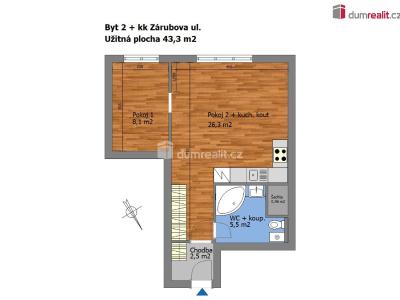 Продажа квартиры 2+KK Praha 12, Zárubova č. 2