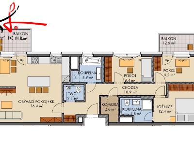 Продаж квартири 4+KK Praha, Honzíkova č. 2