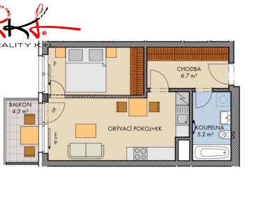 Продаж квартири 2+KK Praha 10, Honzíkova č. 2