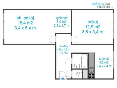 Sale apartment 2+1 Ostrava, Výškovická č. 10