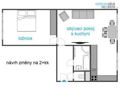 Sale apartment 2+1 Ostrava, Výškovická č. 11