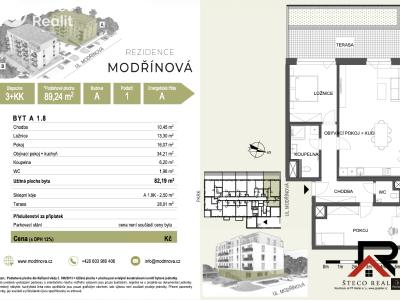 Продаж квартири 3+KK Třebíč, Modřínová 494 č. 17
