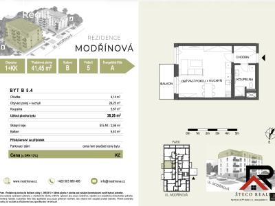 Продаж квартири 1+KK Třebíč, Modřínová 493 č. 5
