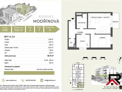 Продаж квартири 3+KK Třebíč, Modřínová 494 č. 5