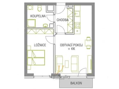 Pronájem bytu 2+KK Olomouc, Třída Jiřího Pelikána č. 21