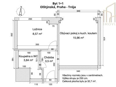 Prodej bytu 1+1 Praha, Olštýnská č. 3