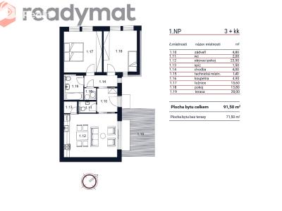 Sale apartment 3+KK Valtice č. 9