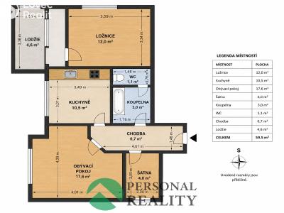 Продаж квартири 2+1 Česká Lípa, Pražská č. 6