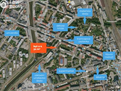 Pronájem bytu 1+1 Olomouc, Na Bystřičce č. 22