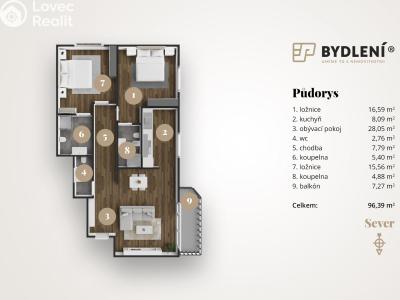 Rent apartment 3+KK Teplice, U Nových lázní 3270 č. 5