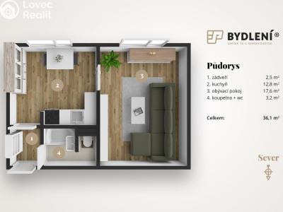 Prodej bytu 2+KK Chomutov, 17. listopadu 4627 č. 1