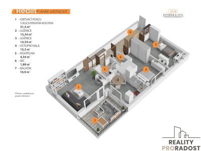 Sale apartment 3+KK Praha, Nad přehradou č. 28