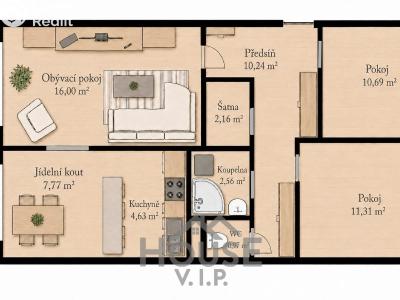 Sale apartment 3+1 Neratovice, Za Jednotou č. 23