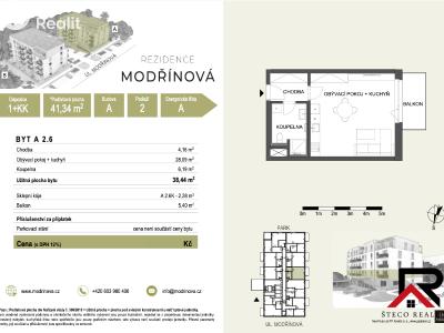 Аренда квартиры 1+KK Třebíč, Modřínová 494 č. 16