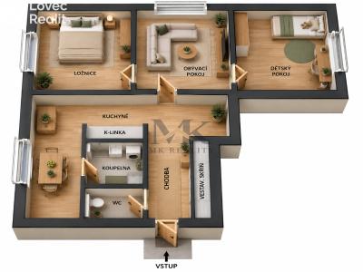 Sale apartment 3+1 Volary, Sídl. Míru 10 č. 10