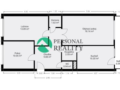 Продажа квартиры 3+1 Mělník, Pod Vrchem č. 10