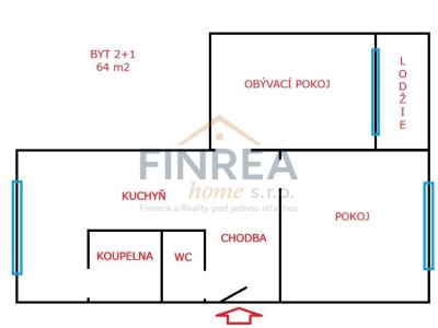 Prodej bytu 2+1 Jirkov, Pod Přivaděčem 1315 č. 3