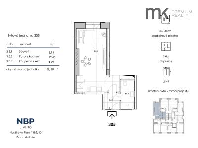 Аренда квартиры 1+KK Praha, Na bitevní pláni č. 9