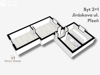 Rent apartment 2+1 Plzeň, Jiráskova č. 4