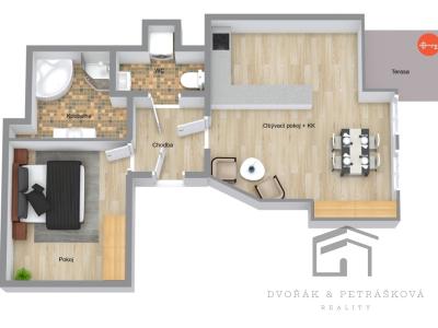 Prodej bytu 2+KK Praha, Sokolovská č. 17