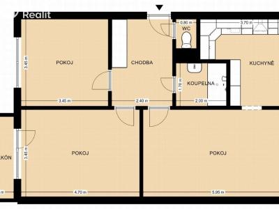 Продаж квартири 3+1 Břeclav, U Jánského dvora č. 2