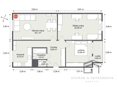 Продаж квартири 3+1 Praha, Imrychova č. 8