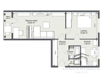 Продаж квартири 2+1 Praha, Želivecká č. 14