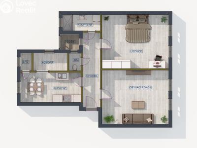 Prodej bytu 2+1 České Budějovice, Vrchlického nábř. č. 15