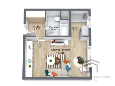 Prodej bytu 1+KK Praha, Brodského č. 18