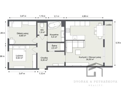 Аренда квартиры 3+KK Praha, Novodvorská č. 15