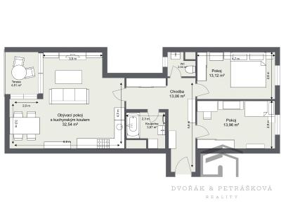 Sale apartment 3+KK Praha, Spojovací č. 21