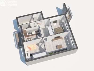 Prodej bytu 3+1 České Budějovice, E. Beneše č. 15