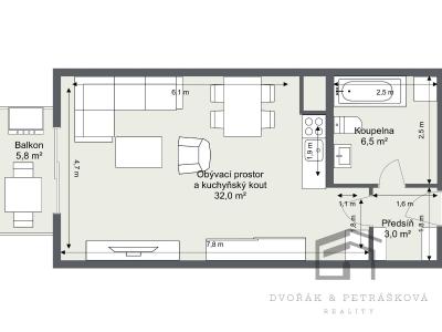 Prodej bytu 1+KK Praha, Spojovací č. 14