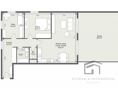 Sale apartment 3+KK Praha, Spojovací č. 3