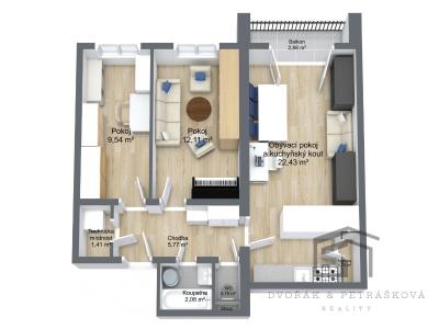 Sale apartment 3+KK Praha, Žateckých č. 14