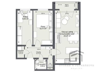 Sale apartment 3+KK Praha, Žateckých č. 15