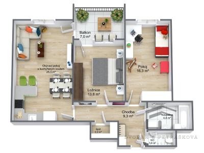 Sale apartment 3+KK Praha, Václava Trojana č. 23