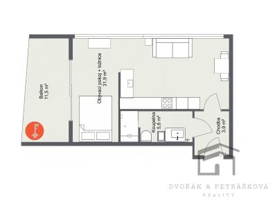 Аренда квартиры 1+KK Praha, Breitfeldova č. 15