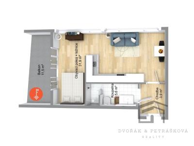 Аренда квартиры 1+KK Praha, Breitfeldova č. 16